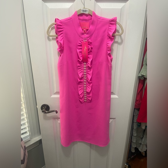 Lilly Pulitzer Pink Ruffled Sheath Dress retail $188 NWT - Picture 5 of 15
